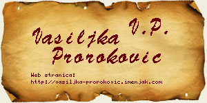 Vasiljka Proroković vizit kartica